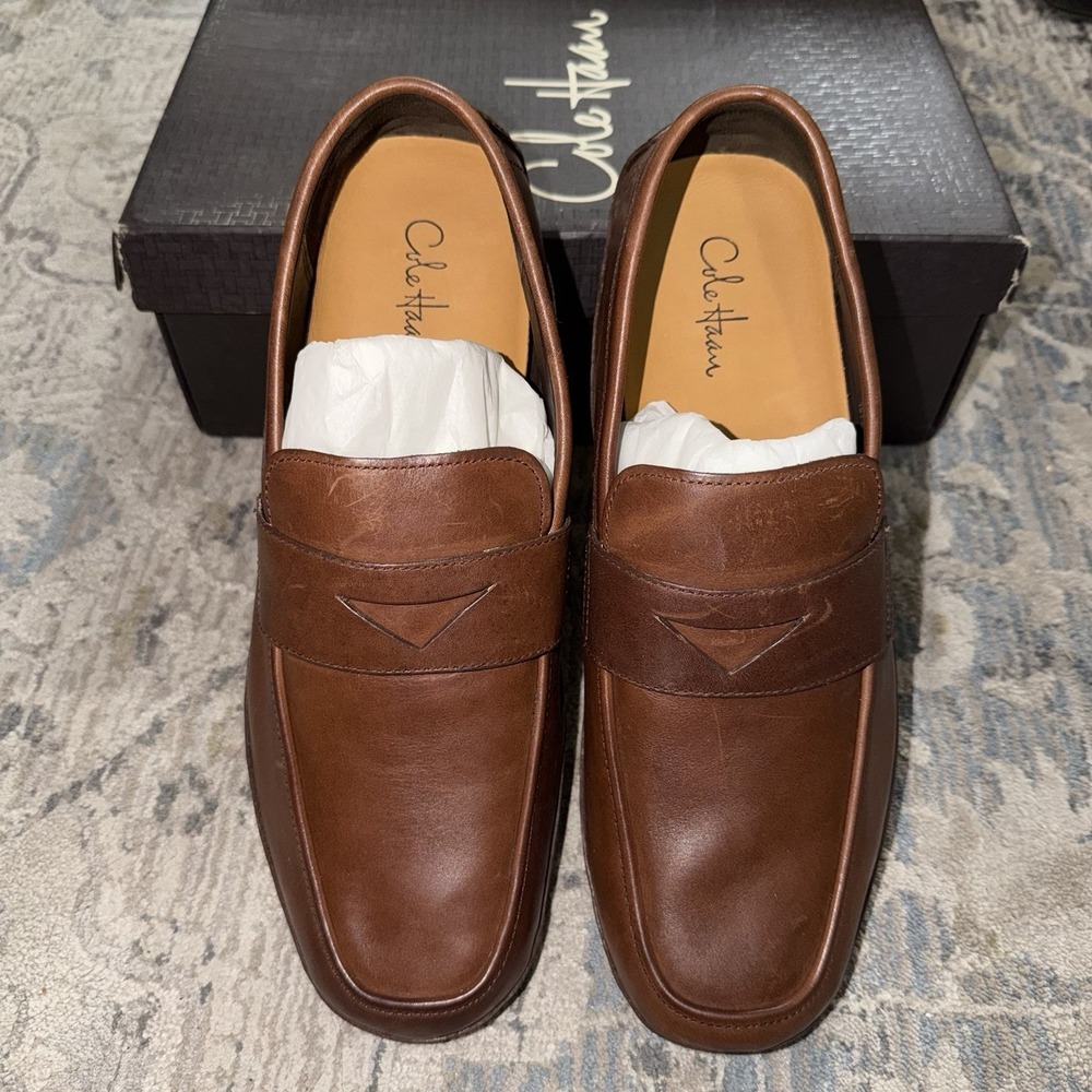 Cole Haan Air Owen Penny Dark Brown Leather Loafers Men's 11 W EUC